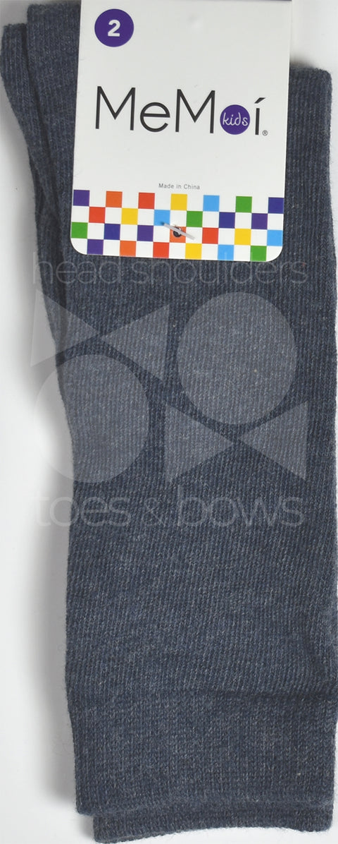 Memoi Basic Solid Knee Socks Dark Denim MK-5056