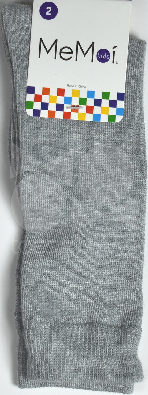 Memoi Basic Solid Knee Socks Light Gray MK-5056