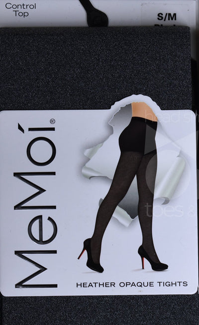 Memoi Ladies Opaque Heather Tights MO-386 - Black
