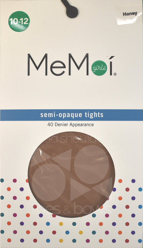 Memoi Girls Semi Opaque 40 Denier Stockings - Bone MK-305
