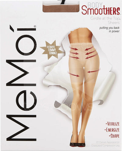 Memoi Body SmootHers Girdle at the Top Sheers 20 Denier Stockings - Nude MM-286