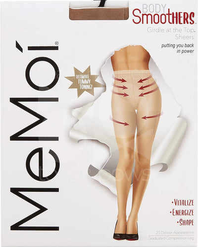 Memoi Body SmootHers Girdle at the Top Sheers 20 Denier Stockings - Honey MM-286