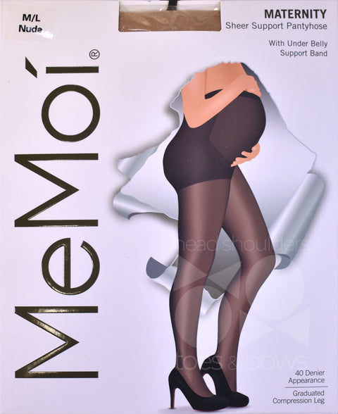 Memoi Maternity 40 Denier Support Stockings MA-402 – Head Shoulders Toes &  Bows