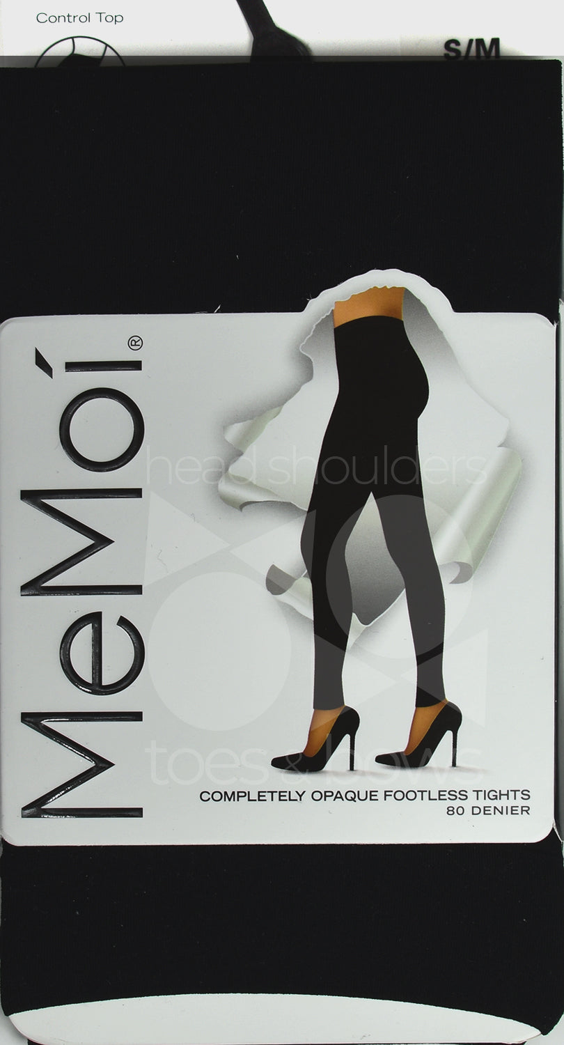Aurellie Men's 80 Denier Opaque Leggings – Footless Tights, Black, Size XL (Poland)