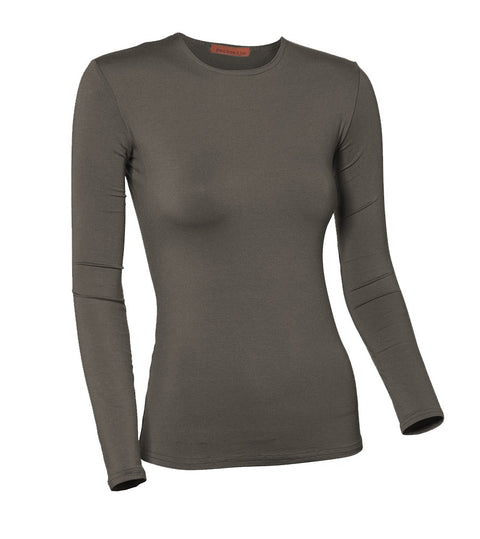 PB&J Ladies Modal Long Sleeve Shell - Ash