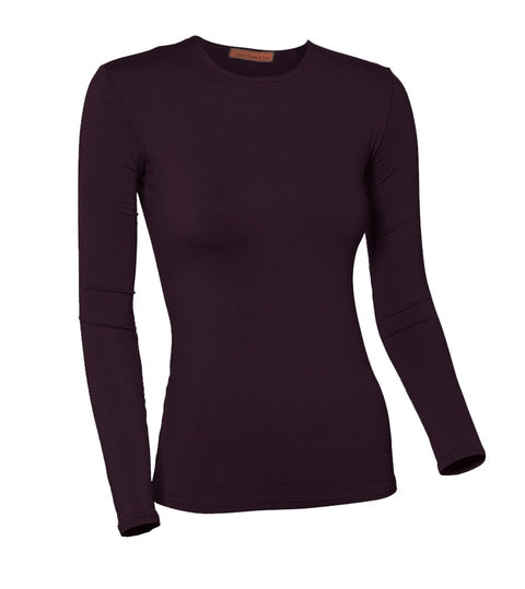 PB&J Ladies Modal Long Sleeve Shell - Eggplant