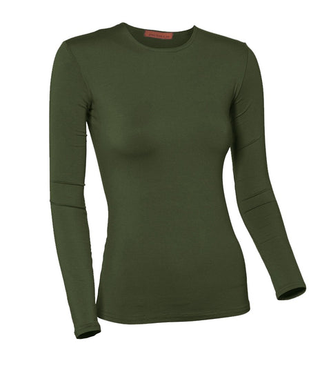 PB&J Ladies Modal Long Sleeve Shell - Forest