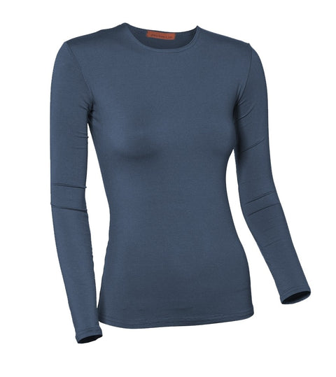 PB&J Ladies Modal Long Sleeve Shell - Indigo