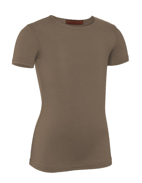 PB&J Girls Modal Short Sleeve Shell - Taupe