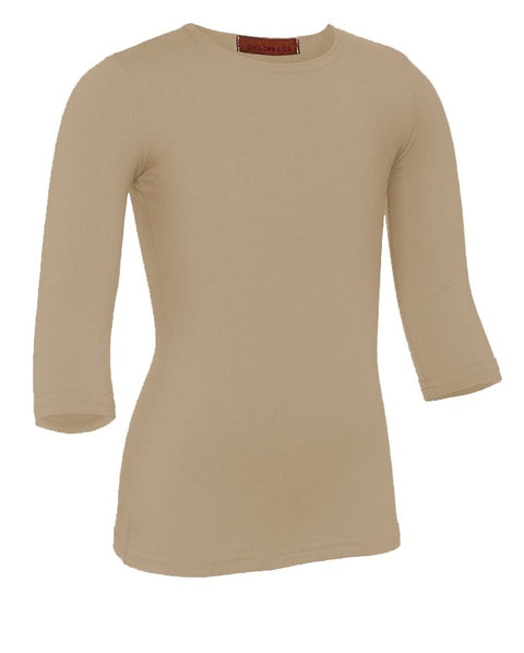 PB&J Girls Modal 3/4 Sleeve Shell - Tan