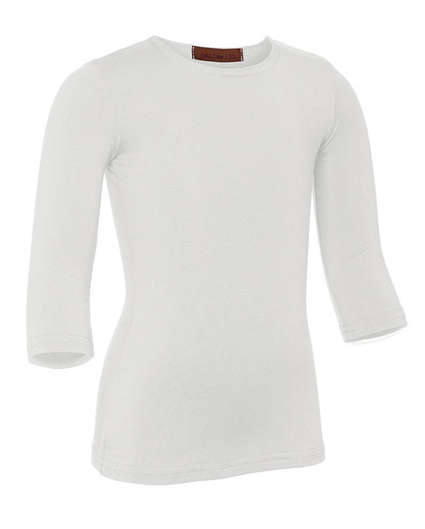 PB&J Girls Modal 3/4 Sleeve Shell - White