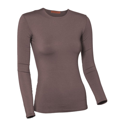 PB&J Ladies Modal Long Sleeve Shell - Wine