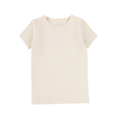 Analogie Ribbed Solid T-Shirt Short Sleeve - Natural