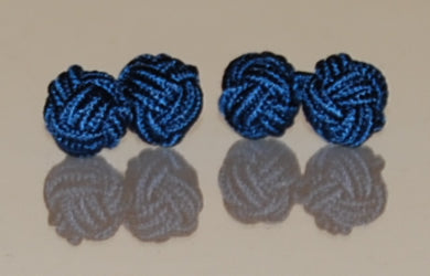 Navy Blue Silk Knot Cufflinks