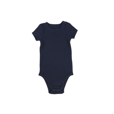 Lil Legs Short Sleeve Rib Onesie - Navy