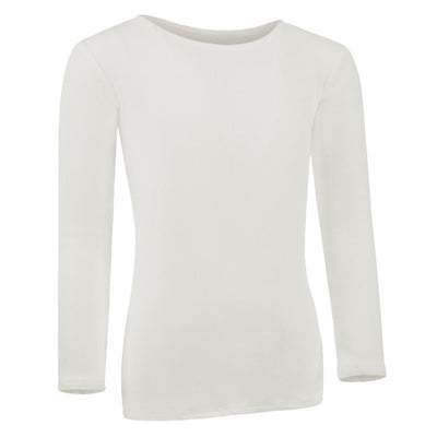 PB&J Girls Ribbed Long Sleeve Shell - Off-White