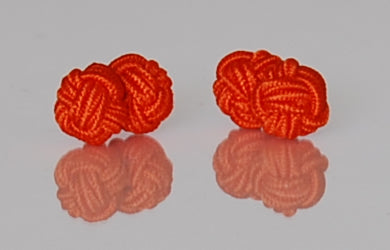 Orange Silk Knot Cufflinks