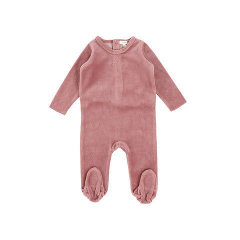 Lil Legs Classic Velour Footie - Pink