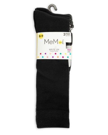 Memoi Girls Camp Knee Socks 3-pack - Black Promo-710