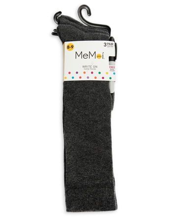 Memoi Girls Camp Knee Socks 3-pack - Charcoal Promo-710