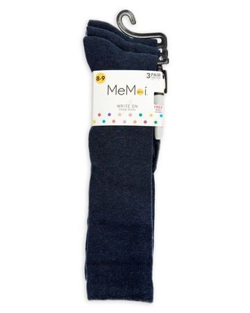 Memoi Girls Camp Knee Socks 3-pack - Denim Promo-710