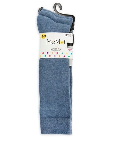 Memoi Girls Camp Knee Socks 3-pack - Light Denim Promo-710