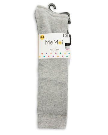 Memoi Girls Camp Knee Socks 3-pack - Light Gray Promo-710