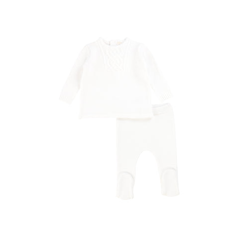 Lilette Bris Knit Set - Pure White Cable