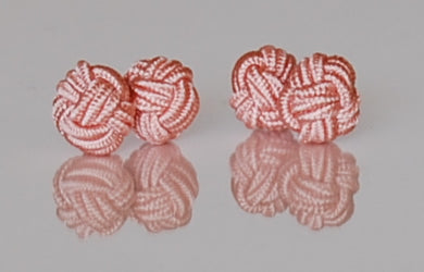 Peach Silk Knot Cufflinks