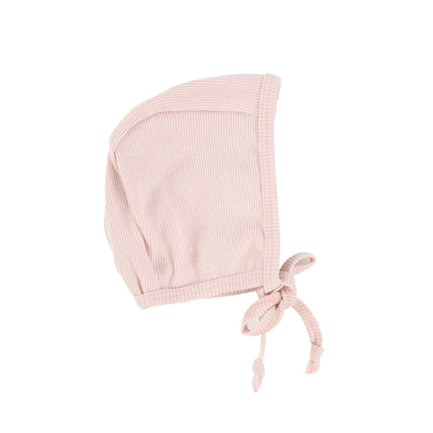 Lil Legs Ribbed Tab Bonnet - Petal Pink