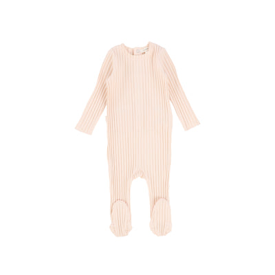 Lil Legs Wide Ribbed Footie - Petal Pink