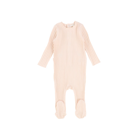 Lil Legs Wide Ribbed Footie - Petal Pink