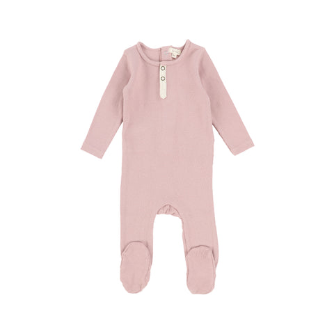 Lil Legs Ribbed Tab Footie - Petal Pink