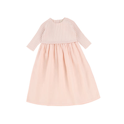 Analogie Three Quarter Sleeve Knit Dress - Pink