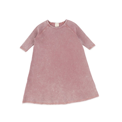 Analogie Denim Wash Three Quarter Sleeve Dress - Pink Wash