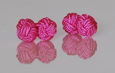 Pink Silk Knot Cufflinks