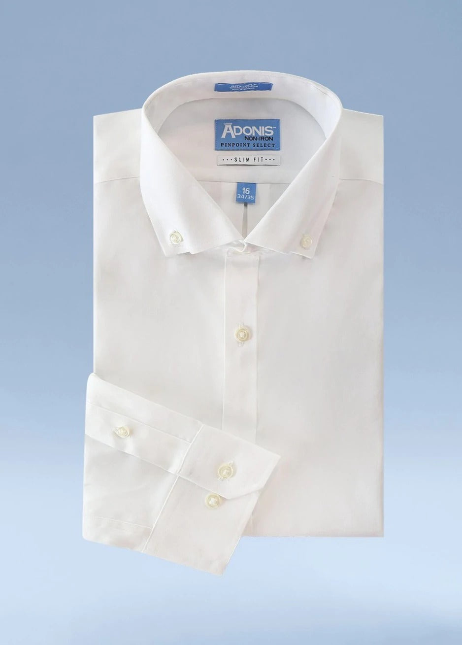 Adonis Pinpoint Non-Iron Cotton Men's Dress Shirt - French Cuff Head Shoulders Toes & Bows Adonis Pinpoint Non-Iron Cotton Men's Dress Shirt - French Cuff Head Shoulders Toes & Bows