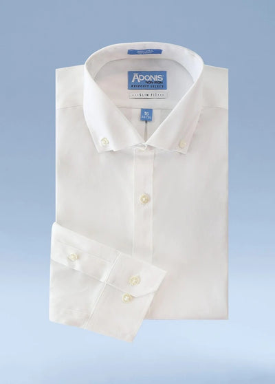 Adonis Pinpoint Non-Iron Cotton Men's Dress Shirt - French Cuff
