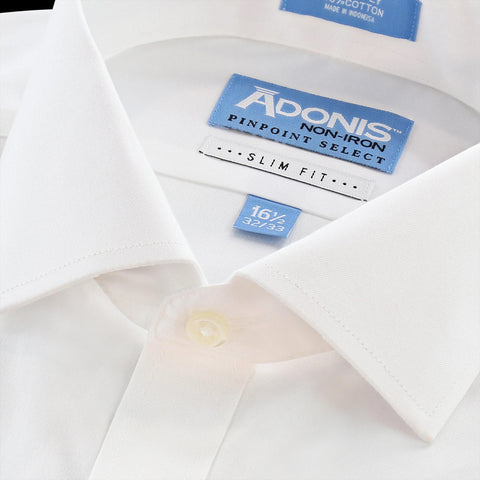 Adonis Pinpoint Non-Iron Cotton Men's Dress Shirt - Long Sleeve