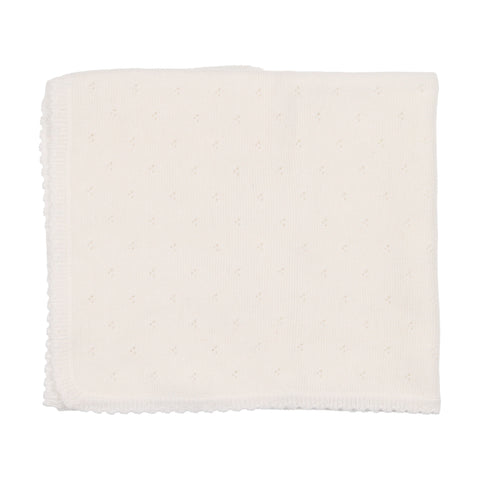 Lilette Pointelle Bris Blanket - White