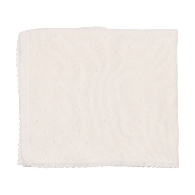 Lilette Pointelle Bris Blanket - White