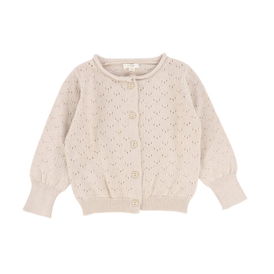 Lil Legs Pointelle Cardigan - Natural