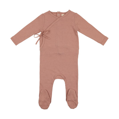 Lilette Pointelle Wrapover Footie - Pink