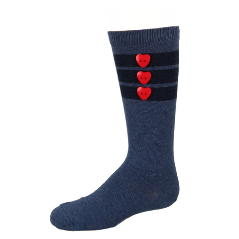 JRP Poppy Knee Socks - Denim/Red