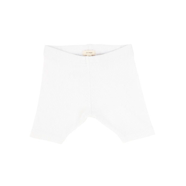 Lil Legs Ribbed Shorts - Pure White