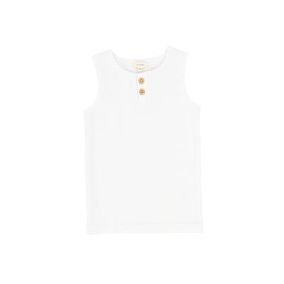 Lil Legs Ribbed Tank - Pure White