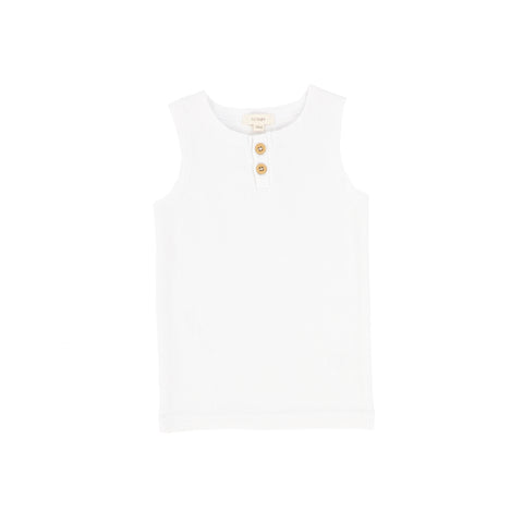 Lil Legs Ribbed Tank - Pure White