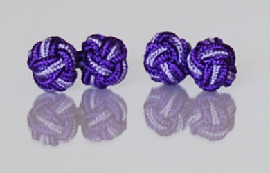 Dark Purple & Light Purple Silk Knot Cufflinks