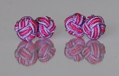 Pink & Purple Silk Knot Cufflinks