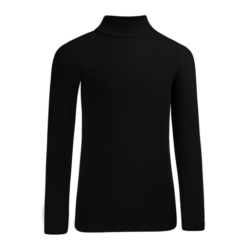 PB&J Ladies Ribbed Long Sleeve Mock Turtleneck - Black